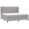 vidaXL Sommier &agrave; lattes de lit avec matelas Gris clair 200x200cm Tissu