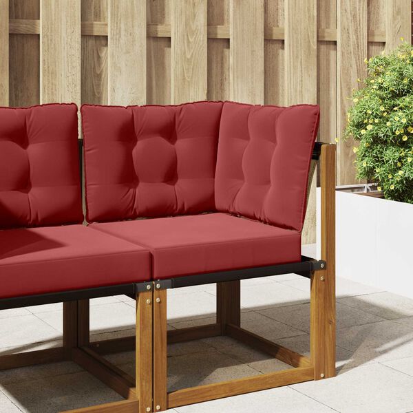 vidaXL Coussin de canap&eacute; d'ext&eacute;rieur 3 pcs Bordeaux Polyester