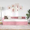 vidaXL Cadre de lit d'angle Rose 80 cm x 200 cm Velours