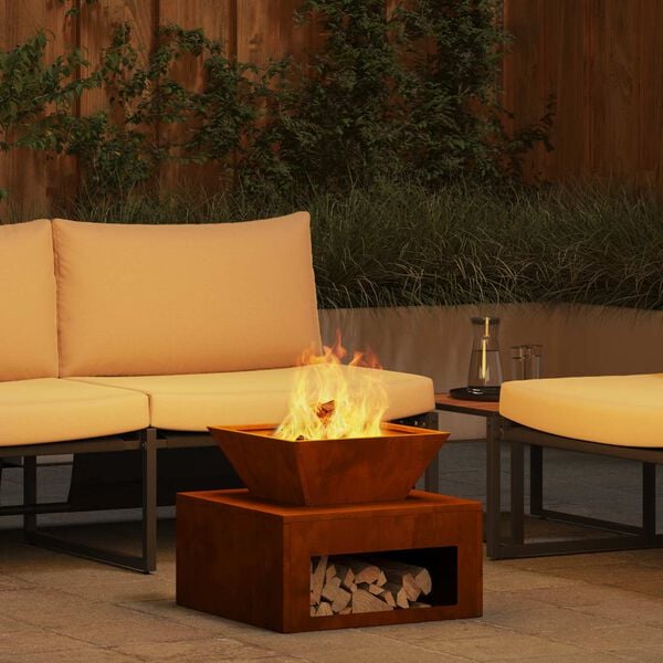 vidaXL Braise Rouill&eacute; 50 x 50 x 40 cm Acier patin&eacute;