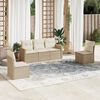 vidaXL Salon de jardin avec coussins 5 pcs beige r&eacute;sine tress&eacute;e