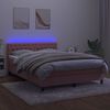 vidaXL Sommier &agrave; lattes de lit avec matelas et LED Rose 140x190 cm