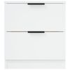 vidaXL Tables de chevet 2 pcs Blanc Bois d'ing&eacute;nierie