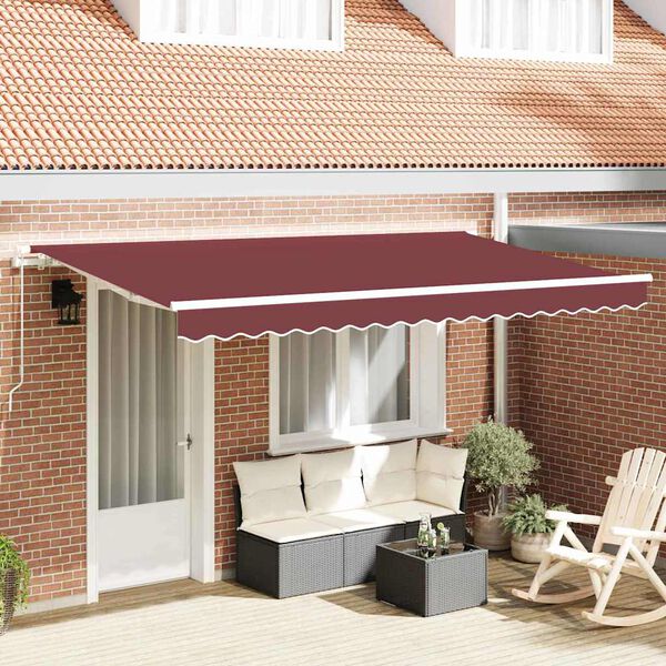 vidaXL Auvent R&eacute;tractable Bordeaux 400 x 200 cm tissu