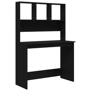 vidaXL Bureau avec &eacute;tag&egrave;res Noir 102x45x148 cm Bois d'ing&eacute;nierie