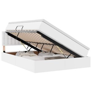 vidaXL Lit avec rangement et LED avec matelas Blanc pur 140 x 200 cm