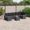 vidaXL Salon de jardin 8 pcs avec coussins noir r&eacute;sine tress&eacute;e