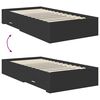vidaXL Cadre de lit Noir et argent 100 x 200 cm Bois d'ing&eacute;nierie