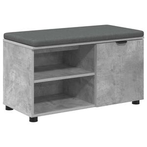 vidaXL Banc d'entr&eacute;e avec coussin Uni Gris b&eacute;ton 80 x 38 x 46 cm