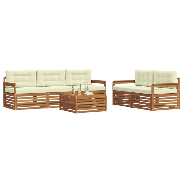 vidaXL Ensemble de canap&eacute;s d'ext&eacute;rieur 6 pcs Naturel et Cr&egrave;me