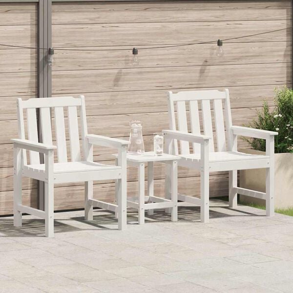 vidaXL Chaise de jardin. 2 pcs Blanc 65,5 x 59 x 88cm HDPE