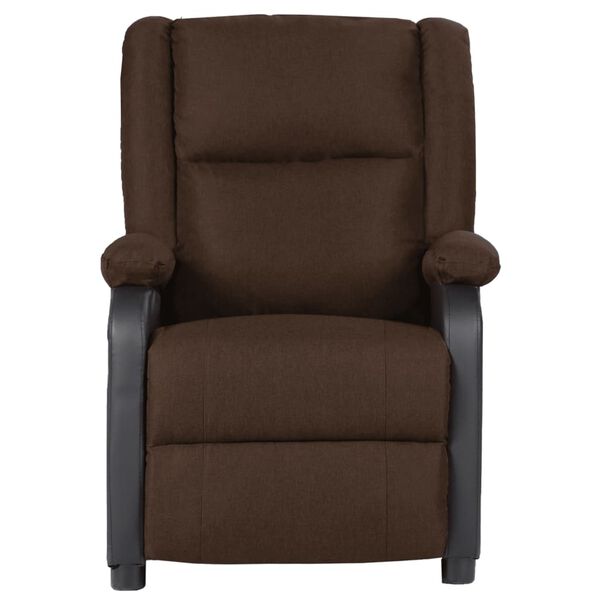 vidaXL Fauteuil de massage électrique marron foncé similicuir et tissu