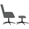 vidaXL Chaise de relaxation avec tabouret Gris fonc&eacute; Tissu