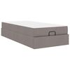 vidaXL Cadre de lit avec matelas avec matelas 2 pcs Taupe tissu