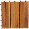 vidaXL Carreau de terrasse 10 pcs Marron 30 x 30 cm Bois d'acacia