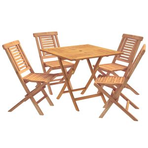 vidaXL Ensemble bistro de jardin pliant 5 pi&egrave;ces Naturel