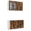 vidaXL Unit&eacute; de cuisine PORTO 4 pc Ch&ecirc;ne fum&eacute; Bois d'ing&eacute;nierie
