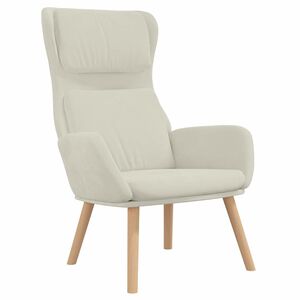 vidaXL Chaise de relaxation Blanc cr&egrave;me Velours