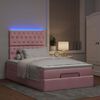 vidaXL Cadre de lit ottoman avec matelas rose 120x190 cm velours