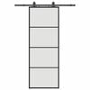 vidaXL Porte coulissante kit de quincaillerie noir 76x205 cm verre ESG