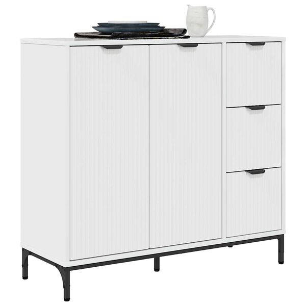 vidaXL Buffet Blanc brillant 89,5 x 33 x 82 cm Bois d'ing&eacute;nierie