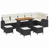 vidaXL Ensemble de canap&eacute; de jardin 10 pc Noir polyrotin
