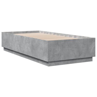 vidaXL Cadre de lit gris béton 100x200 cm bois d'ingénierie