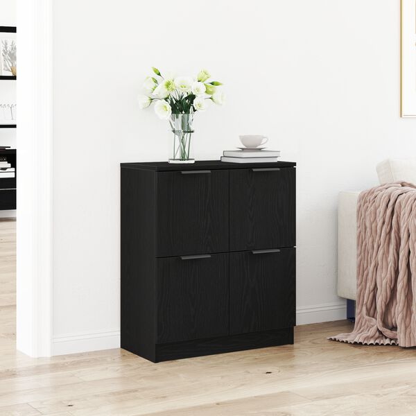 vidaXL Buffet Ch&ecirc;ne noir 60 x 30 x 70 cm Bois d'ing&eacute;nierie