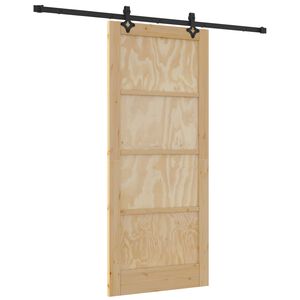 vidaXL Porte coulissante Naturel et noir 86 x 198,5 cm