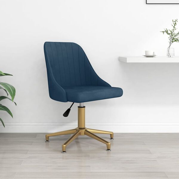 vidaXL Chaise pivotante de salle &agrave; manger Bleu Velours