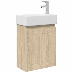 vidaXL Meuble de salle de bain avec robinet Ch&ecirc;ne Sonoma
