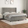 vidaXL Sommier &agrave; lattes de lit et matelas Gris clair 180x200cm Velours