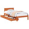 vidaXL Cadre de lit avec tiroir 3 pcs Cire marron Bois de Pin Massif