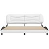vidaXL Cadre de lit sans matelas Hvar blanc et noir 200x200 cm similicuir