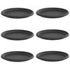vidaXL Plateau &agrave; fleurs rond 6 pc Noir &Oslash; 27 x 2,5 cm Plastique