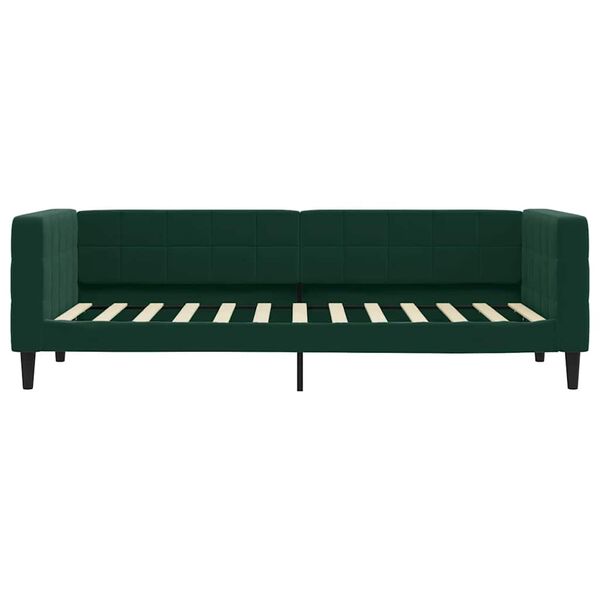 vidaXL Lit de repos sans matelas vert fonc&eacute; 80x200 cm velours