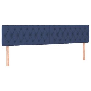 vidaXL T&ecirc;tes de lit Bleu 200x7x78/88 cm Tissu