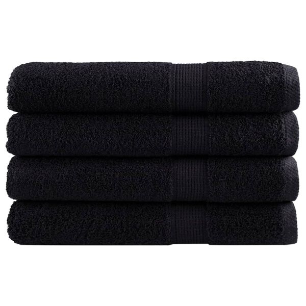 vidaXL Serviettes de sauna de qualit&eacute; sup&eacute;rieure SOLUND 4 pcs noir