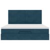VidaXL Cadre de lit ottoman avec matelas bleu fonc&eacute; 180x200 cm velours