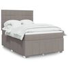 vidaXL Sommier &agrave; lattes de lit avec matelas Taupe 140x190 cm Tissu
