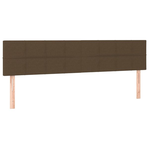 vidaXL T&ecirc;tes de lit Marron fonc&eacute; 180 x 5 x 78/88 cm Tissu