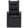 vidaXL Ensemble à manger de jardin avec coussins 5 pcs Noir
