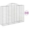 vidaXL Paniers &agrave; gabions arqu&eacute;s 30 pcs 200x50x140/160 cm Fer galvanis&eacute;