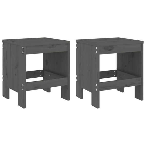 vidaXL Ensemble de bistrot de jardin 3 pcs gris bois de pin massif