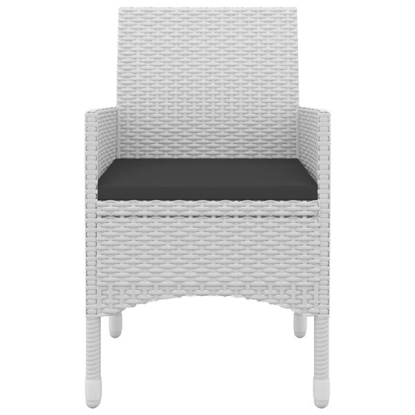 vidaXL Ensemble &agrave; manger de jardin coussins 5 pcs R&eacute;sine tress&eacute;e Verre