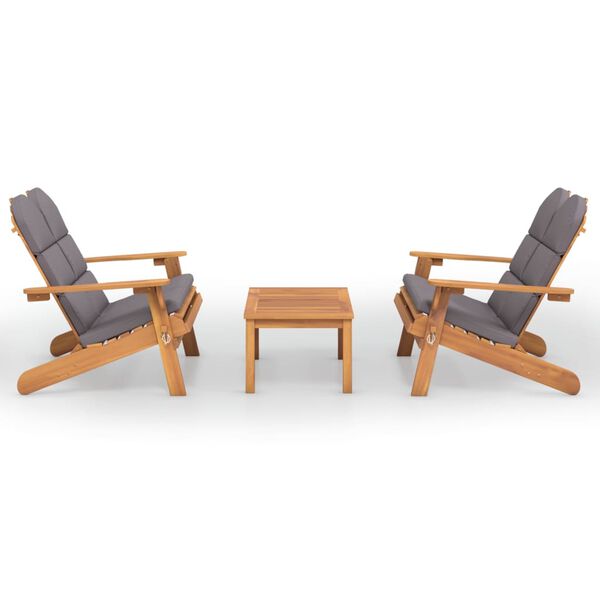 vidaXL Ensemble de salon de jardin Adirondack 3 pcs bois acacia solide