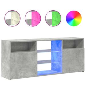 vidaXL Meuble TV avec lumi&egrave;res LED gris b&eacute;ton 120x30x50 cm