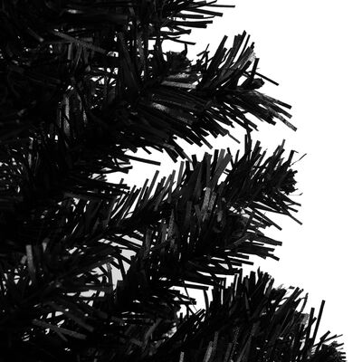 vidaXL Sapin de Noël artificiel pré-éclairé et support noir 120 cm PVC