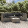 vidaXL Salon de jardin 6 pcs avec coussins Gris R&eacute;sine tress&eacute;e