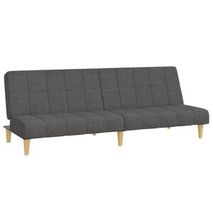 vidaXL Canap&eacute;-lit &agrave; 2 places gris fonc&eacute; tissu
